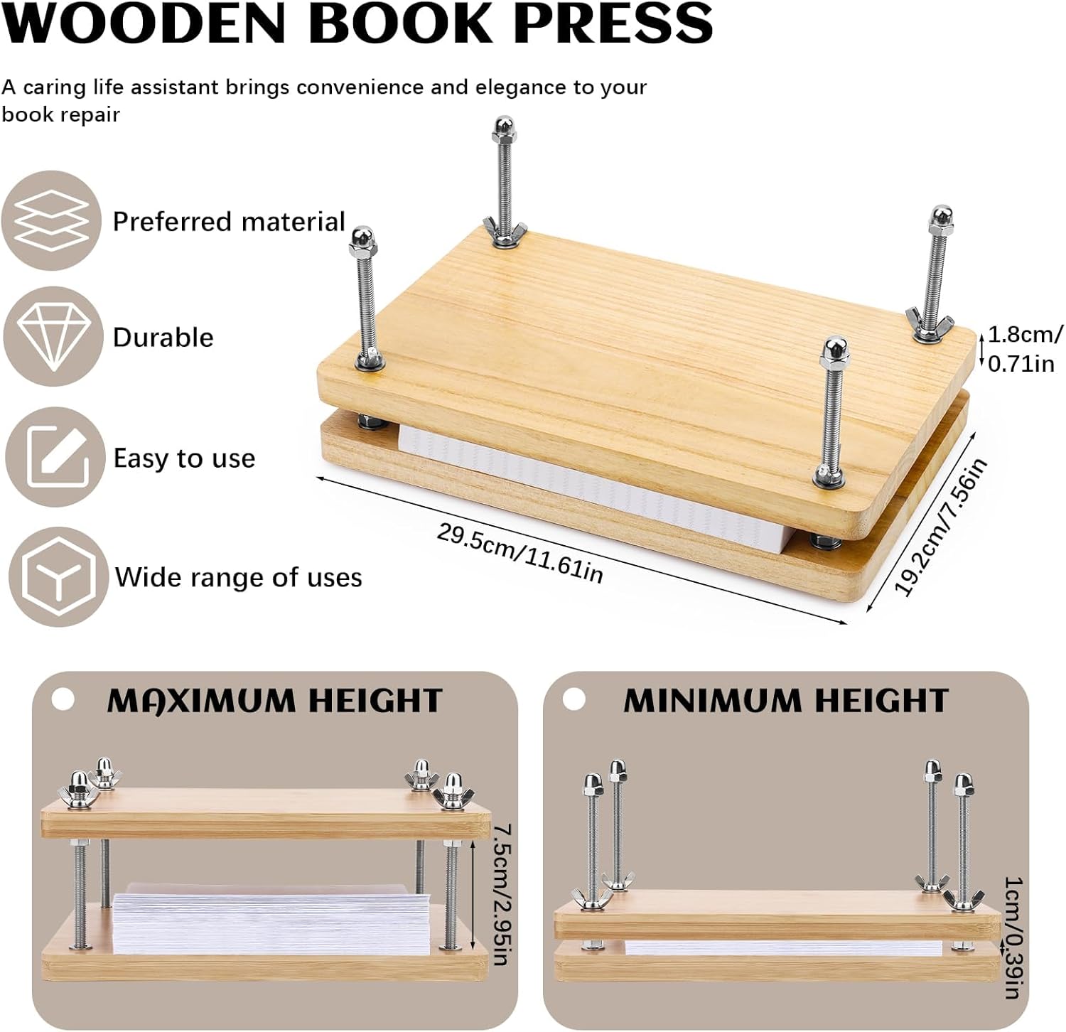 Prensa de Libros de Madera, He - Woodworking Book reseña y precio