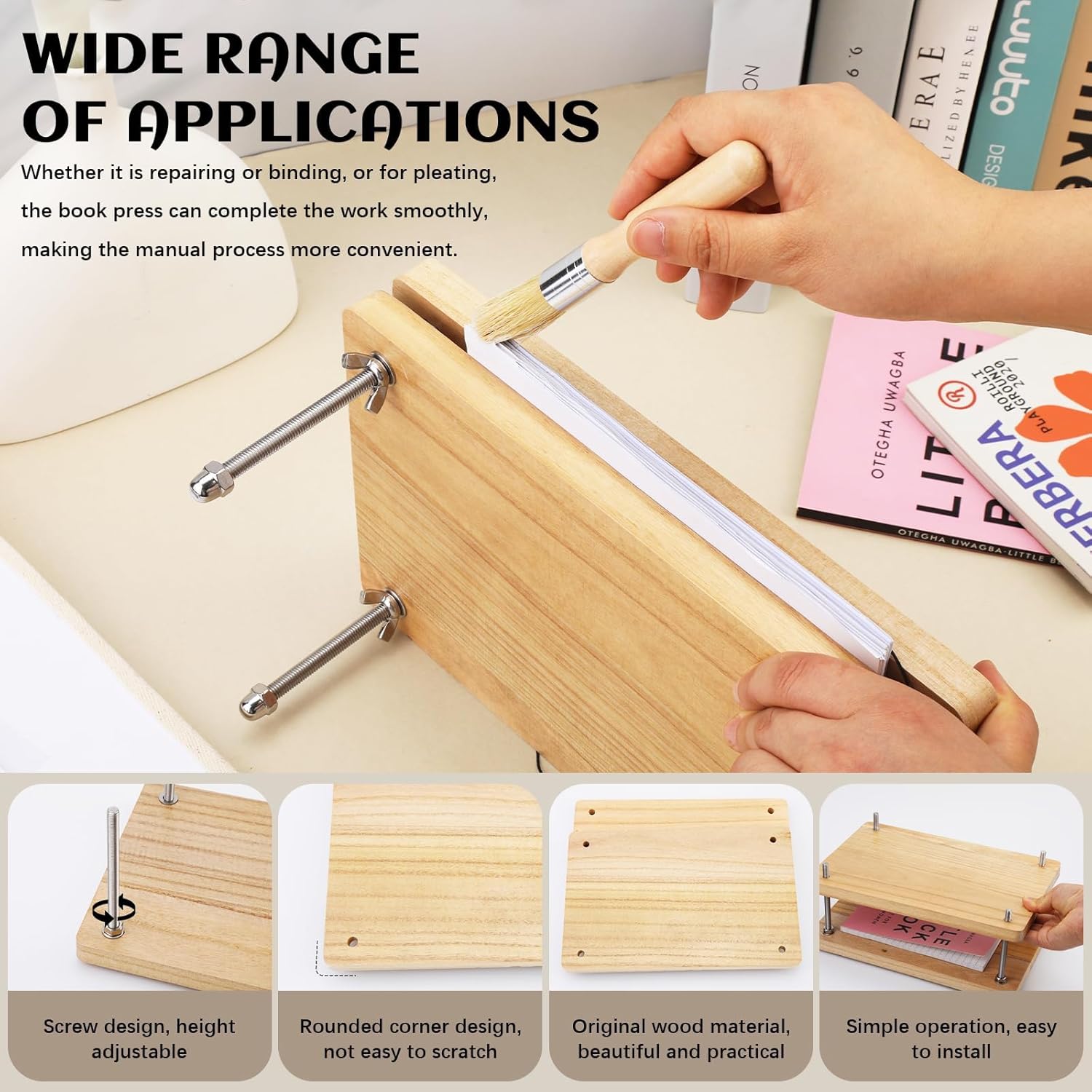Prensa de Libros de Madera, He - Woodworking Book reseña y precio