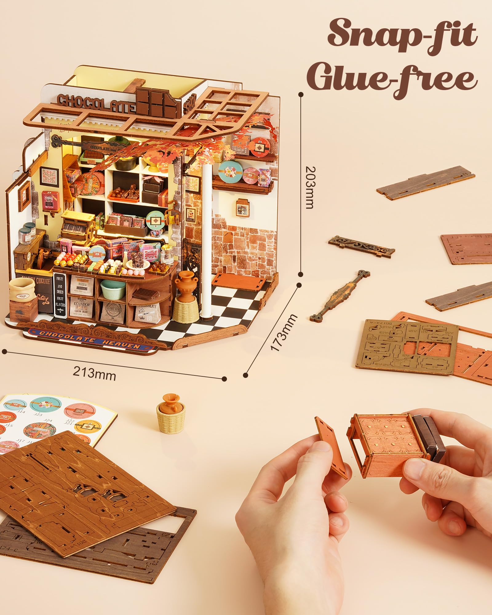 ROBOTIME-Kit de casa de muñeca - Woodworking Book reseña y precio